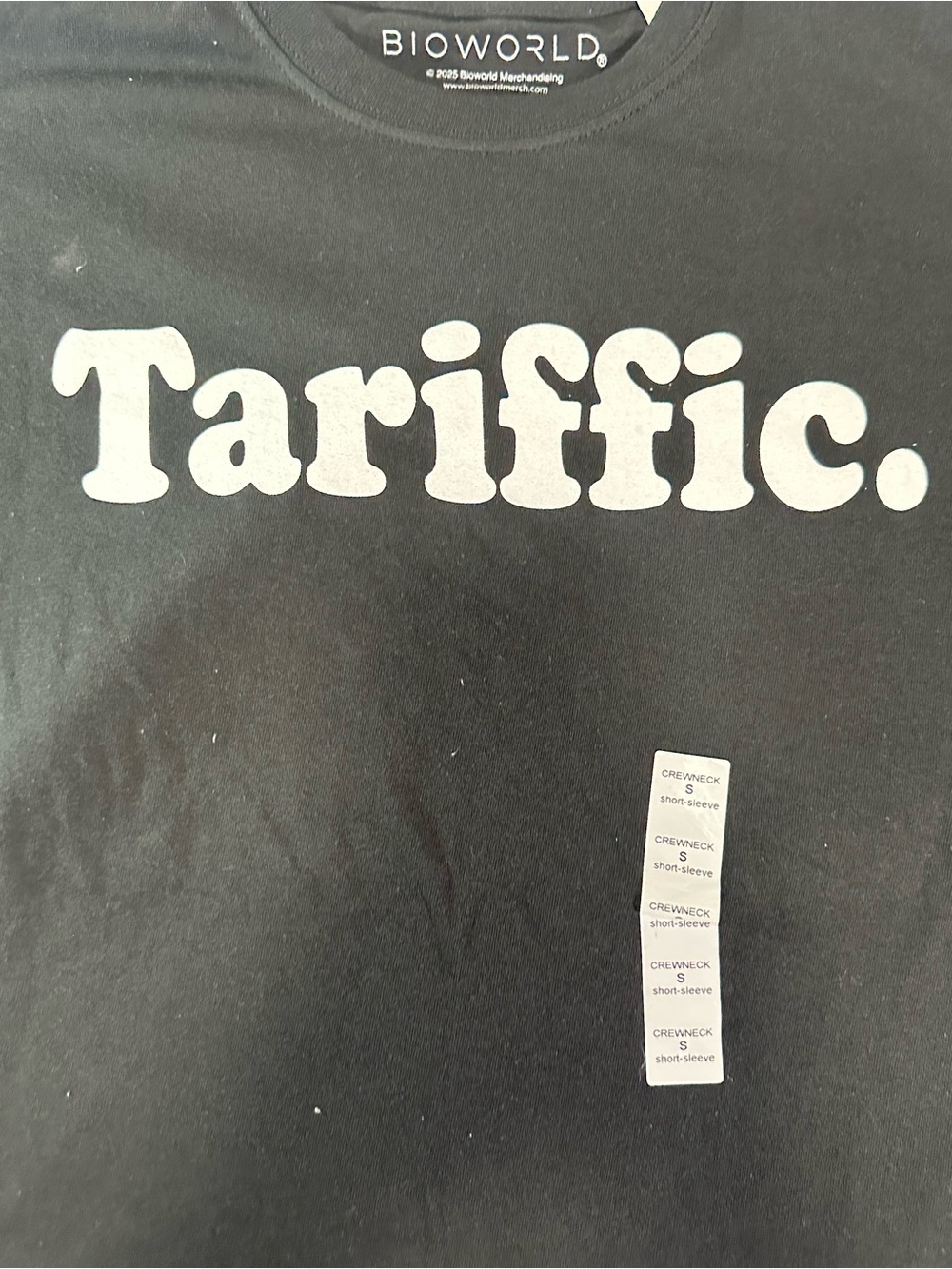 Bioworld Tariffic Graphic Tee Shirt Black Short Sleeve - Unisex - Picture 2 of 5